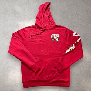Cheech & Chong Mens Buds Graphic Hoodie Red Long Sleeve Sweatshirt Size Medium